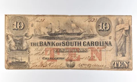 1853 $10 Charleston SC Bank Of South Carolina Obsolete Note *8304