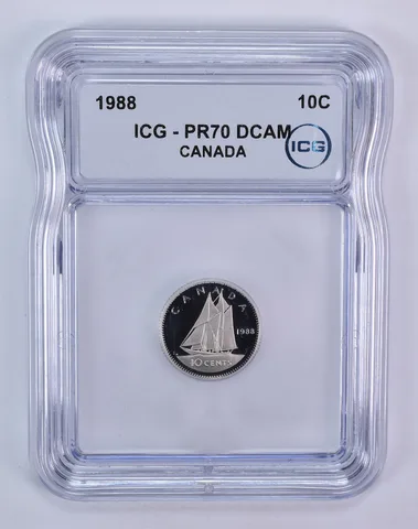 1988 Canada 10 Cents Bluenose PR70 DCAM ICG