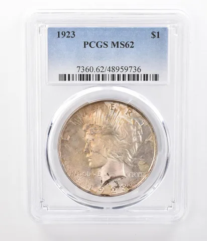 1923 Peace Silver Dollar MS62 PCGS Beautifully Toned *7485