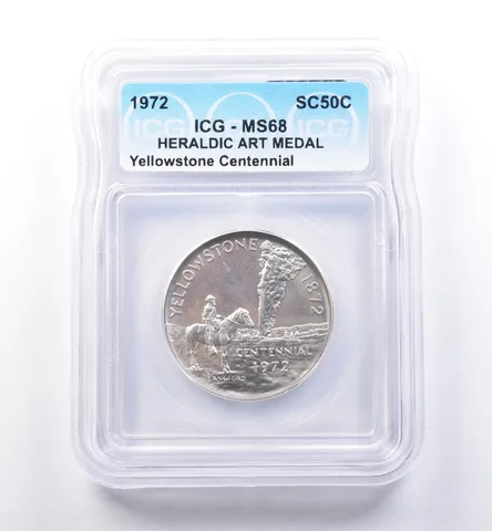 1972 So Called Half Dollar Yellowstone Centennial MS68 ICG *8455