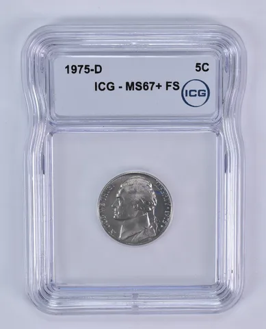 1975-D Jefferson Nickel MS67+ FS ICG