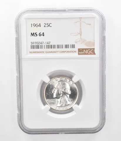 1964 Washington Quarter MS64 NGC Beautiful Tone Reverse *2356