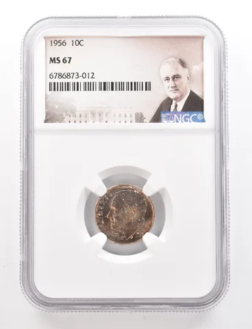 1956 Roosevelt Dime MS67 NGC Beautiful Tone *3403