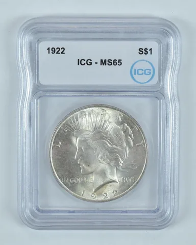 1922 Peace Silver Dollar MS65 ICG