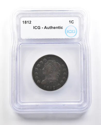 1812 Classic Head Large Cent Authentic ICG *3512