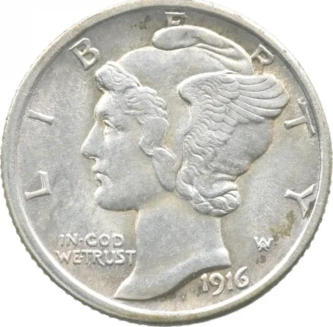 1916 Mercury Dime a9034