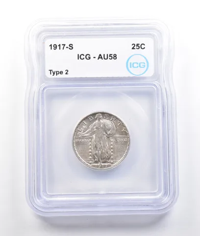1917-S Standing Liberty Quarter Type 2 AU58 ICG *2742
