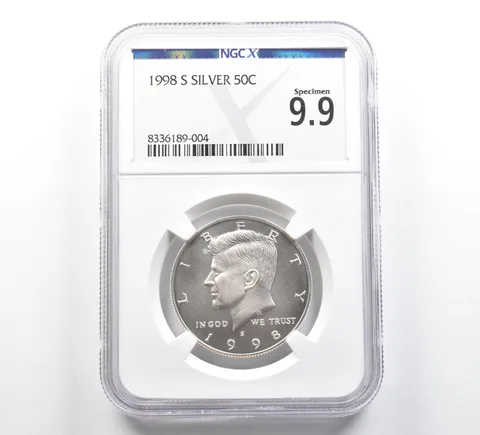 1998-S Kennedy Half Dollar Silver Specimen 9.9 NGC X NGCX
