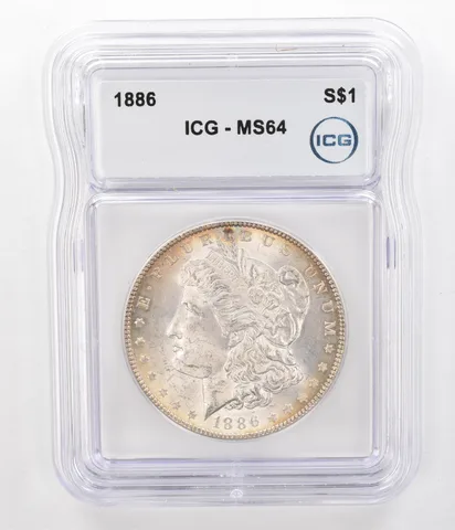 1886 Morgan Silver Dollar MS64 ICG Beautiful Tone *5182