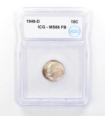 1946-D Roosevelt Dime MS66 FB ICG Beautiful Tone *1669