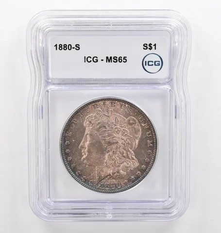 1880-S Morgan Silver Dollar MS65 ICG Beautiful Tone *0254