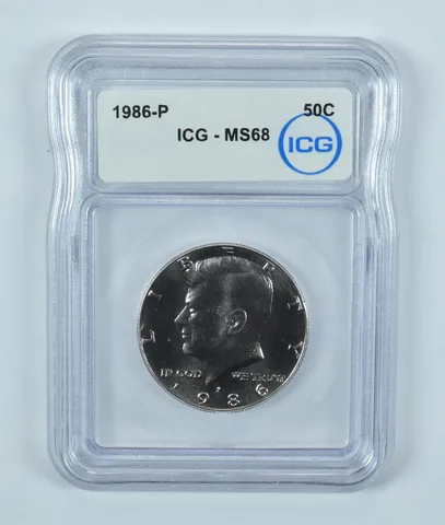 1986-P Kennedy Half Dollar MS68 ICG