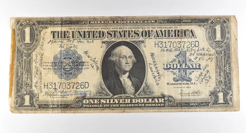 1923 $1 Silver Certificate Large Note Blue Seal Short Snorter *2903