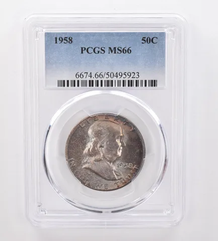 1958 Franklin Half Dollar MS66 PCGS Beautiful Tone *9980
