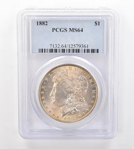 1882 Morgan Silver Dollar MS64 PCGS Beautiful Tone *7433