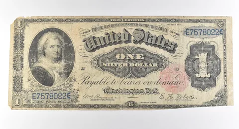 1891 $1 Silver Certificate Large Note Red Seal *3028