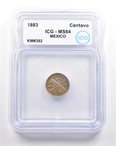 1883 Mexico Centavo KM#392 MS64 ICG *5517