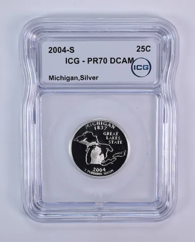 2004-S Washington State Quarter Michigan Silver PR70 DCAM ICG