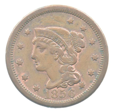 1856 Braided Hair Large Cent Upright 5 *9410