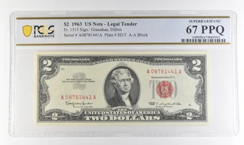 1963 $2 Legal Tender Red Seal Fr#1513 Superb Gem Unc 67 PPQ PCGS *4374