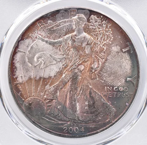 2004 American Silver Eagle MS64 PCGS Beautiful Tone *1495