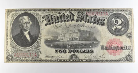 1917 $2 Legal Tender Large Note Red Seal *3573