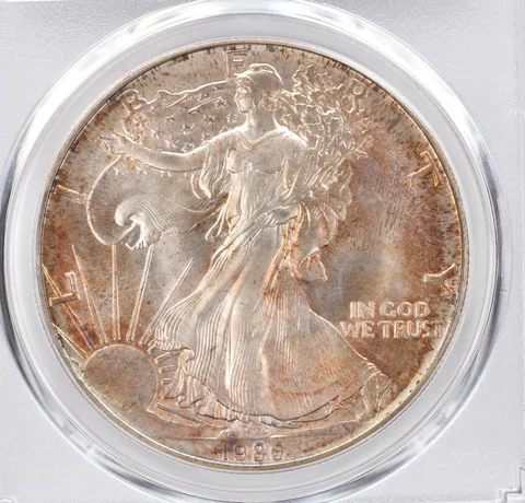 1986 American Silver Eagle MS69 PCGS Beautiful Tone *1124