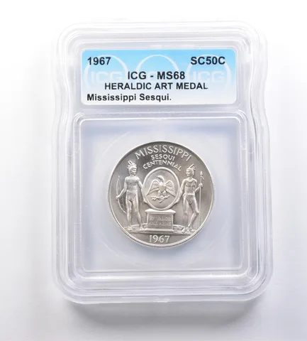 1967 So-Called Half Dollar Mississippi Sesquicentennial MS68 ICG *7216