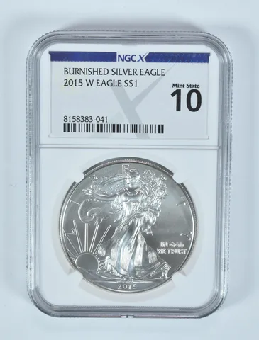 2015-W Burnished Silver Eagle Mint State 10 NGC X NGCX
