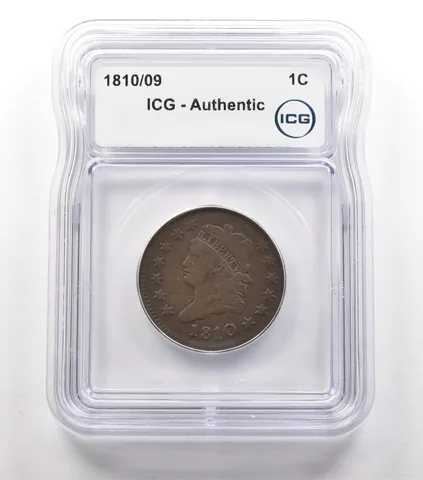 1810/09 Classic Head Large Cent Authentic ICG a5610