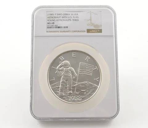 MS69 (1989) P Young Astronauts - SWO-20811A Silver - 12 Oz Silver NGC *7322