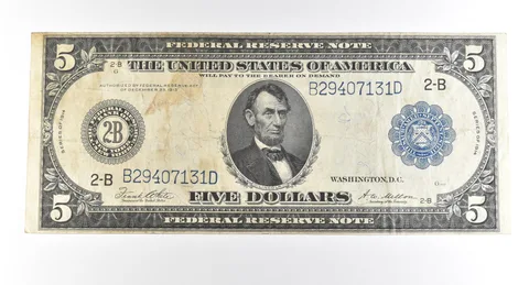 1914 $5 New York NY FRN Large Note Blue Seal *2756