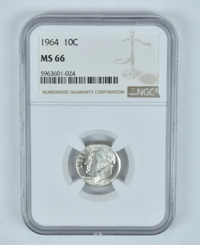 MS66 1964 Roosevelt Dime - Graded NGC Toned! *9058
