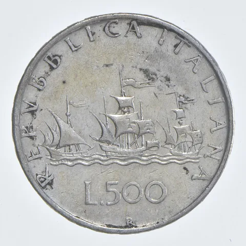 SILVER - WORLD Coin - 1958-2001 Italy 500 Lire - World Silver Coin *772