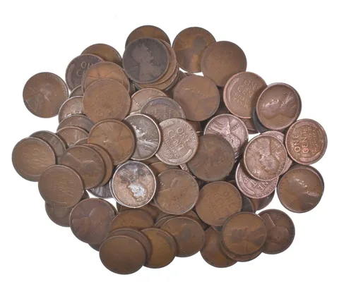 Lot of 100 1910-1919 Lincoln Wheat Cents - 2 Rolls - Collection *588