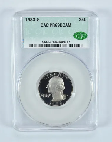 1983-S Washington Quarter PR69 DCAM CAC CACg