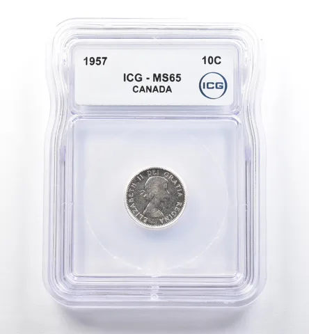 1957 Canada 10 Cents MS65 ICG *0241