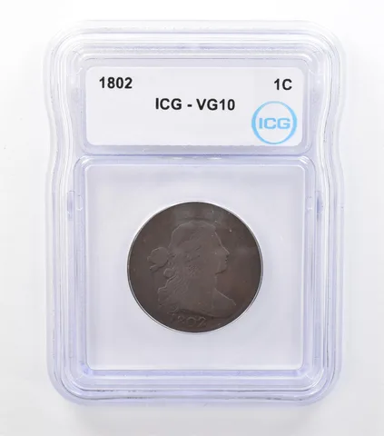 1802 Draped Bust Large Cent VG10 ICG PQ *6985