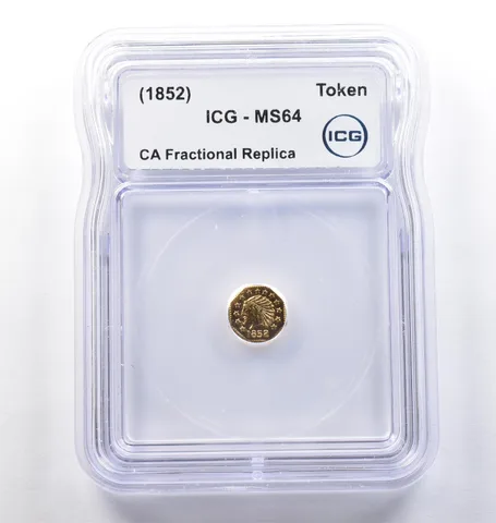 (1852) CA Fractional Gold Style Token Indian Head Token MS64 ICG *3817