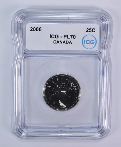 2006 Canada 25 Cents Caribou PL70 ICG