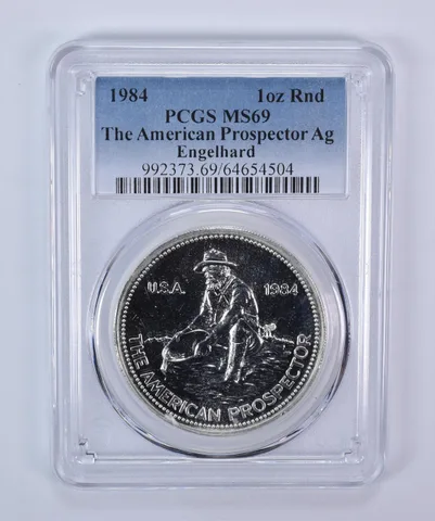 1984 Engelhard Prospector 1 Oz Silver Round MS69 PCGS