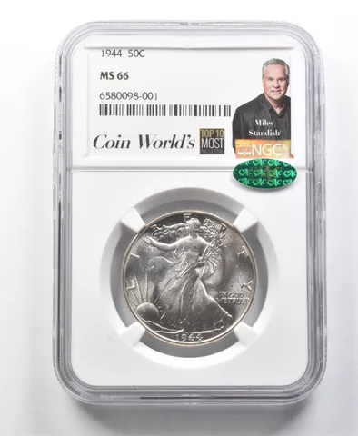 1944 Walking Liberty Half Dollar Miles Standish MS66 NGC CAC *8557