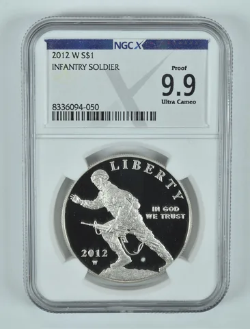 2012-W Infantry Soldier Commemorative Silver Dollar Proof 9.9 UCAM NGC X