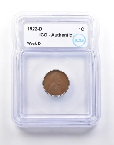 1922-D Lincoln Wheat Cent Weak D Authentic ICG *5199