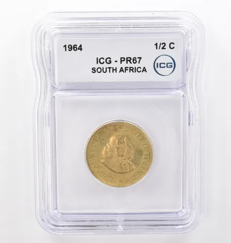 1964 South Africa Half Cent PR67 ICG Beautiful Tone *0094