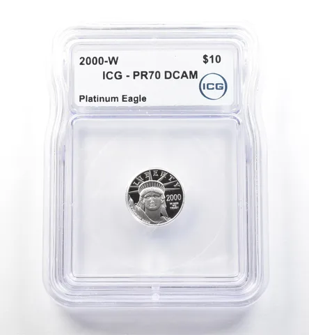 2000-W $10 American Platinum Eagle 1/10 Oz Platinum PR70 DCAM ICG