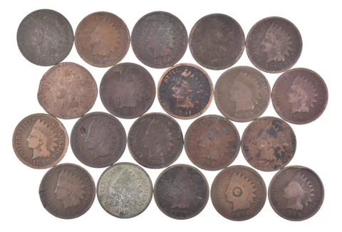 Lot 20 1800's 1890-1899 Indian Head Penny Cents US Coin Collection 2/5 Roll *529