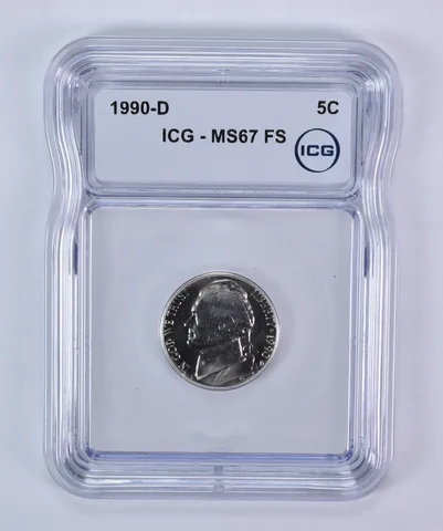 1990-D Jefferson Nickel MS67 FS ICG
