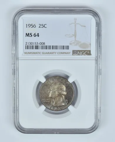 MS64 1956 Washington Quarter NGC Insane Tone/Color a5702
