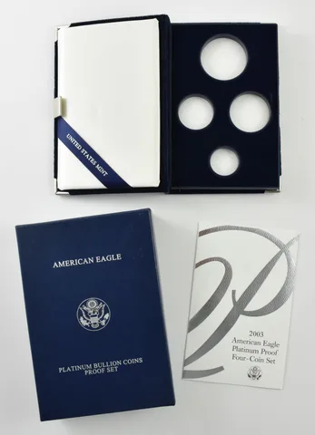 OGP 2003 Platinum Eagle Proof Set 4-Coin BOX & COA - NO COINS